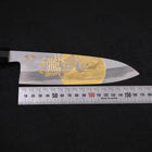 Santoku White Steel #2 Kasumi Chokin Samurai Full Moon Buffalo Ebony Handle 180mm-[Musashi]-[Japanese-Kitchen-Knives]