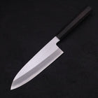 Santoku White Steel #2 Kasumi Chokin Samurai New Moon Buffalo Ebony Handle 180mm-[Musashi]-[Japanese-Kitchen-Knives]