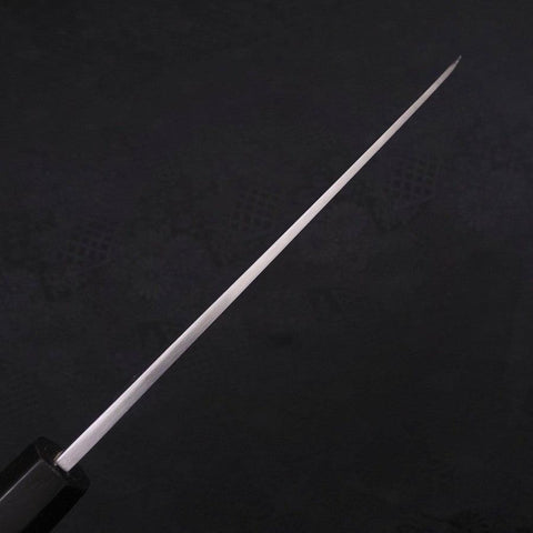 Santoku White Steel #2 Kasumi Chokin Samurai New Moon Buffalo Ebony Handle 180mm-[Musashi]-[Japanese-Kitchen-Knives]