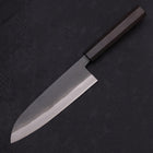 Santoku White Steel #2 Kurouchi Chokin Eagle Buffalo Ebony Handle 170mm-[Musashi]-[Japanese-Kitchen-Knives]