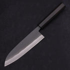 Santoku White Steel #2 Kurouchi Chokin Pagoda Buffalo Ebony Handle 170mm-[Musashi]-[Japanese-Kitchen-Knives]
