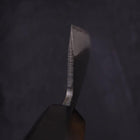 Santoku White Steel #2 Kurouchi Chokin Pagoda Buffalo Ebony Handle 170mm-[Musashi]-[Japanese-Kitchen-Knives]