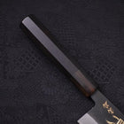 Santoku White Steel #2 Kurouchi Chokin Samurai Full Moon Buffalo Ebony Handle 170mm-[Musashi]-[Japanese-Kitchen-Knives]