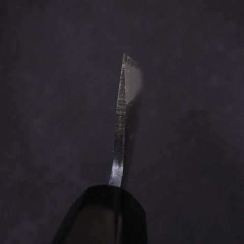 Santoku White Steel #2 Kurouchi Chokin Ukiyo-E Buffalo Ebony Handle 170mm-[Musashi]-[Japanese-Kitchen-Knives]