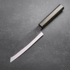 Santoku White Steel #2 Kurouchi Green Urushi Handle 165mm-[Musashi]-[Japanese-Kitchen-Knives]