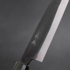 Santoku White Steel #2 Kurouchi Green Urushi Handle 165mm-[Musashi]-[Japanese-Kitchen-Knives]