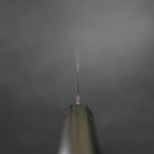 Santoku White Steel #2 Kurouchi Green Urushi Handle 165mm-[Musashi]-[Japanese-Kitchen-Knives]