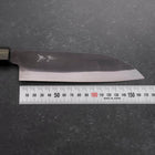 Santoku White Steel #2 Kurouchi Green Urushi Handle 165mm-[Musashi]-[Japanese-Kitchen-Knives]