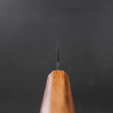 Santoku White Steel #2 Kurouchi Oak Handle 165mm-[Musashi]-[Japanese-Kitchen-Knives]