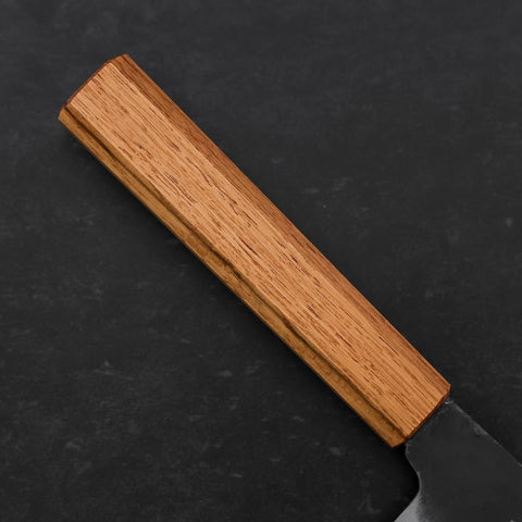 Santoku White Steel #2 Kurouchi Oak Handle 165mm-[Musashi]-[Japanese-Kitchen-Knives]