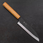 Santoku White Steel #2 Kurouchi Oak Handle 165mm-[Musashi]-[Japanese-Kitchen-Knives]
