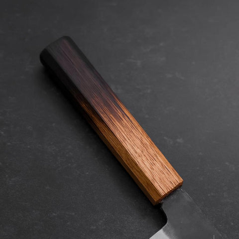 Santoku White Steel #2 Kurouchi Yaki Urushi Handle 165mm-[Musashi]-[Japanese-Kitchen-Knives]