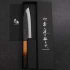 Santoku White Steel #2 Kurouchi Yaki Urushi Handle 165mm-[Musashi]-[Japanese-Kitchen-Knives]