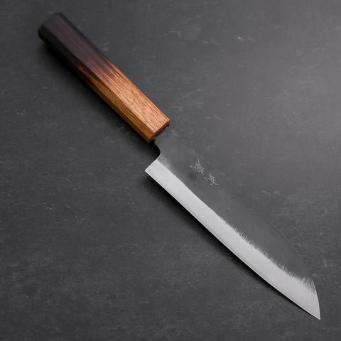 Santoku White Steel #2 Kurouchi Yaki Urushi Handle 165mm-[Musashi]-[Japanese-Kitchen-Knives]