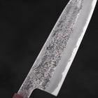 Santoku White Steel #2 Nashiji Stainless Clad Purple Urushi Handle 165mm-[Musashi]-[Japanese-Kitchen-Knives]