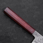 Santoku White Steel #2 Nashiji Stainless Clad Purple Urushi Handle 165mm-[Musashi]-[Japanese-Kitchen-Knives]