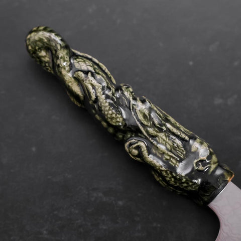 Santoku ZA-18 Damascus Ceramics Dragon Handle 180mm-[Musashi]-[Japanese-Kitchen-Knives]