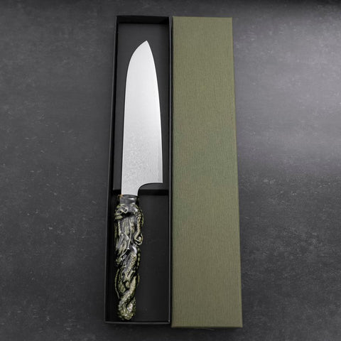 Santoku ZA-18 Damascus Ceramics Dragon Handle 180mm-[Musashi]-[Japanese-Kitchen-Knives]