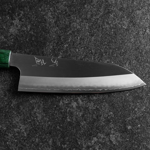 Santoku ZDP-189 Polished Green Shitan Handle 165mm-[Musashi]-[Japanese-Kitchen-Knives]