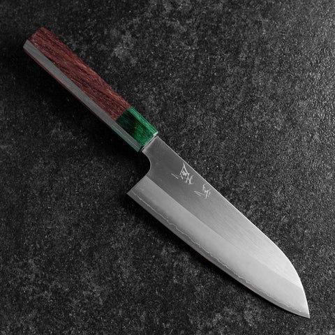 Santoku ZDP-189 Polished Green Shitan Handle 165mm-[Musashi]-[Japanese-Kitchen-Knives]