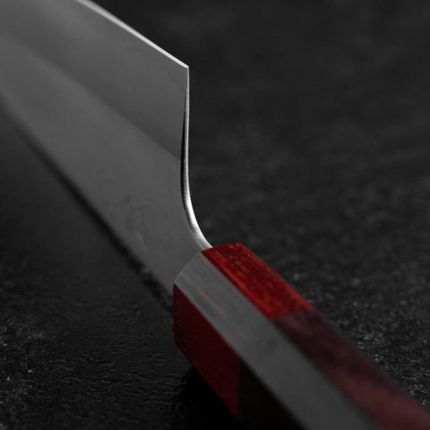 Santoku ZDP-189 Polished Red Shitan Handle 165mm-[Musashi]-[Japanese-Kitchen-Knives]