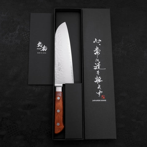 Santoku VG-5 Tsuchime Mango Occidental de Caoba 175 mm