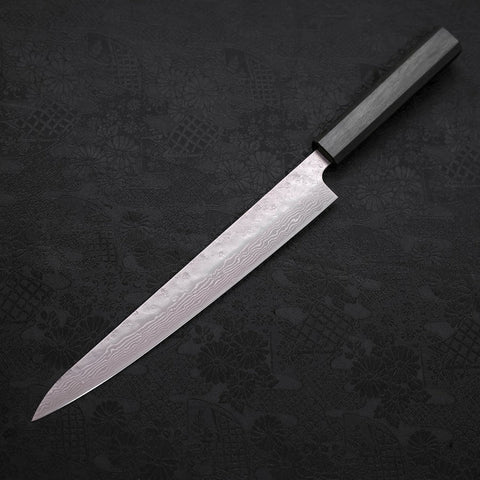 Sujihiki AUS-10 Nashiji Damasco Mango Urushi Verde 240mm