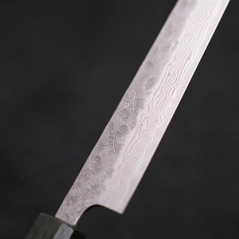 Sujihiki AUS-10 Nashiji Damasco Mango Urushi Verde 240mm