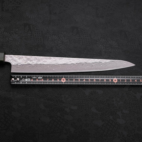 Sujihiki AUS-10 Nashiji Damasco Mango Urushi Verde 240mm