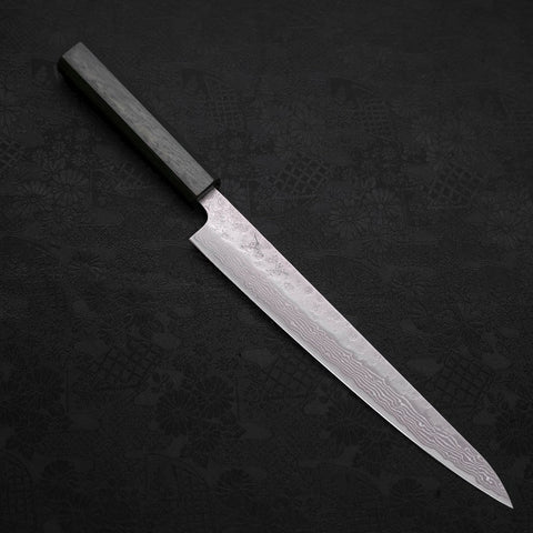 Sujihiki AUS-10 Nashiji Damasco Mango Urushi Verde 240mm