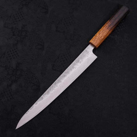 Sujihiki AUS-10 Nashiji Damasco Mango Yaki Urushi 240mm