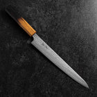 Sujihiki AUS-10 Nawame Damascus Yaki Urushi Handle 240mm-[Musashi]-[Japanese-Kitchen-Knives]