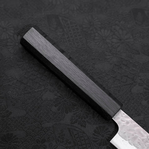 Sujihiki AUS-10 Tsuchime Damascus Dark Blue Urushi Handle 240mm (9.4”)