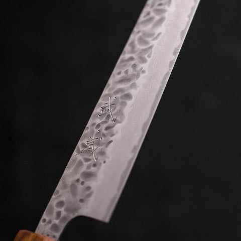 Sujihiki AUS-10 Tsuchime Damasco Mango de Roble 240mm