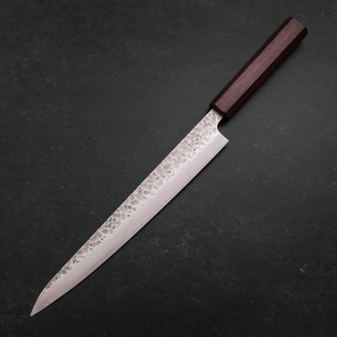Sujihiki AUS-10 Tsuchime Damasco Mango Urushi Morado 240 mm