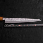 Sujihiki AUS-10 Tsuchime Damascus Yaki Urushi Handle 240mm-[Musashi]-[Japanese-Kitchen-Knives]