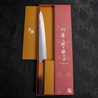 Sujihiki AUS-10 Tsuchime Damascus Yaki Urushi Handle 240mm-[Musashi]-[Japanese-Kitchen-Knives]