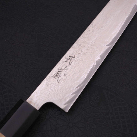 Sujihiki AUS-10 Wave Damascus Buffalo Magnolia Handle 240mm (9.4”)
