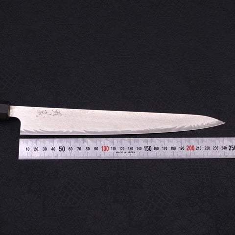 Sujihiki AUS-10 Wave Damascus Buffalo Magnolia Handle 240mm (9.4”)