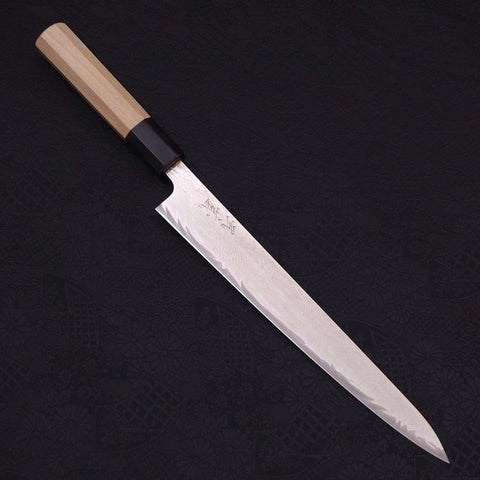 Sujihiki AUS-10 Wave Damascus Buffalo Magnolia Handle 240mm (9.4”)