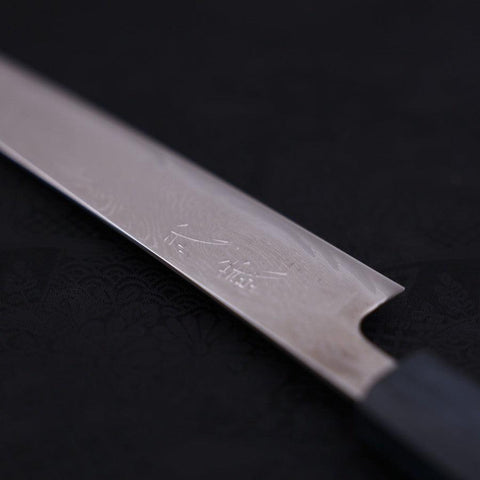 Sujihiki AUS-10 Wave Damascus Dark-Blue Urushi Handle 240mm (9.4”)