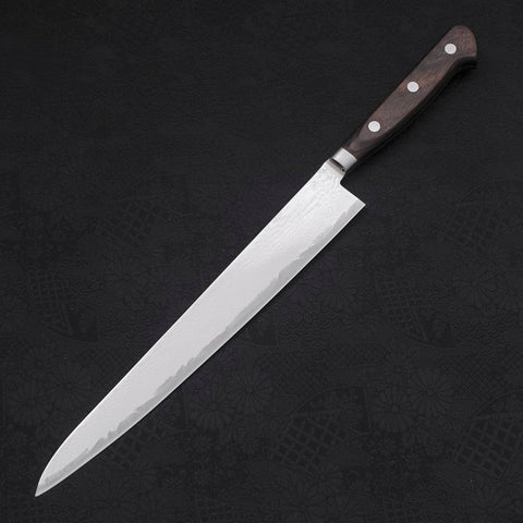 Sujihiki AUS-10 Wave Nickel Damascus Western Handle 240mm-[Musashi]-[Japanese-Kitchen-Knives]