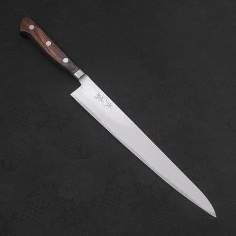 Sujihiki AUS-10 Wave Nickel Damascus Western Handle 240mm-[Musashi]-[Japanese-Kitchen-Knives]
