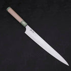 Sujihiki Blue Super Polished Maple Green Handle 270mm-[Musashi]-[Japanese-Kitchen-Knives]