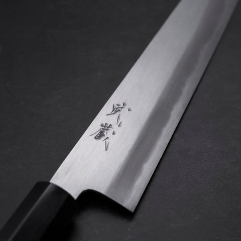 Sujihiki Blue Steel #1 Kasumi Buffalo Ebony Handle 270mm (10.6”)