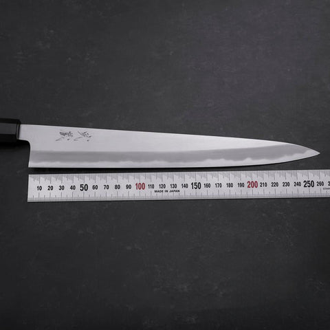 Sujihiki Blue Steel #1 Kasumi Buffalo Ebony Handle 270mm (10.6”)