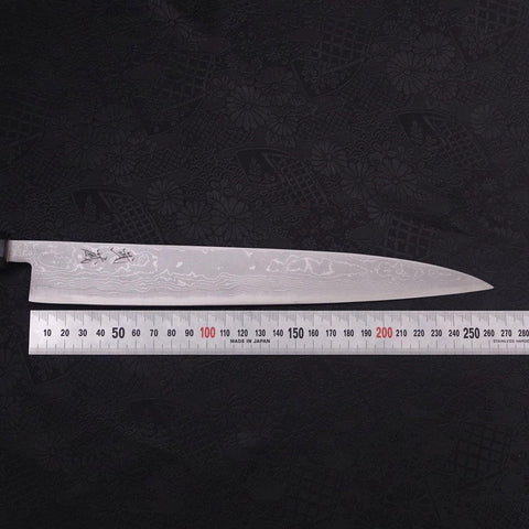 Sujihiki Blue Steel #2 Damasco Mango de Ébano con Cuerno de Búfalo 270mm