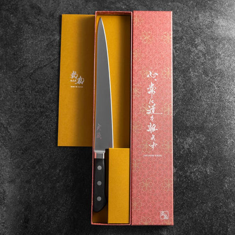 Sujihiki Molybdenum Polished Western Black Handle 270mm (10.6”)-[Musashi]-[Japanese-Kitchen-Knives]