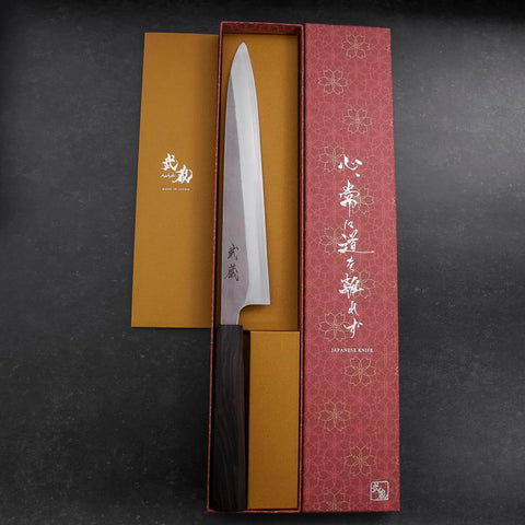 Sujihiki SKD11 Nashiji Ebony Handle 240mm-[Musashi]-[Japanese-Kitchen-Knives]