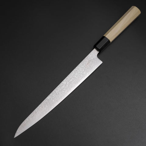 Sujihiki SLD Damascus Buffalo Magnolia Handle 240mm (9.4”)-[Musashi]-[Japanese-Kitchen-Knives]